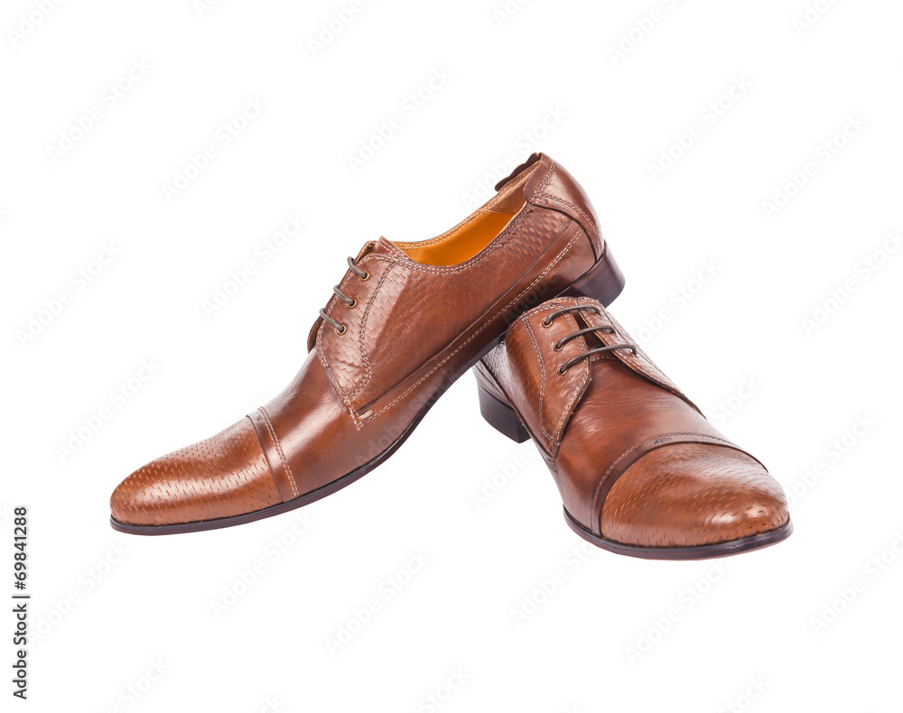 Male fashion with business shoes on white Male fashion with business shoes on white