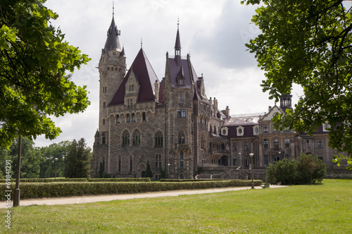 old castle in Moszna, near Opole, Silesia, Poland