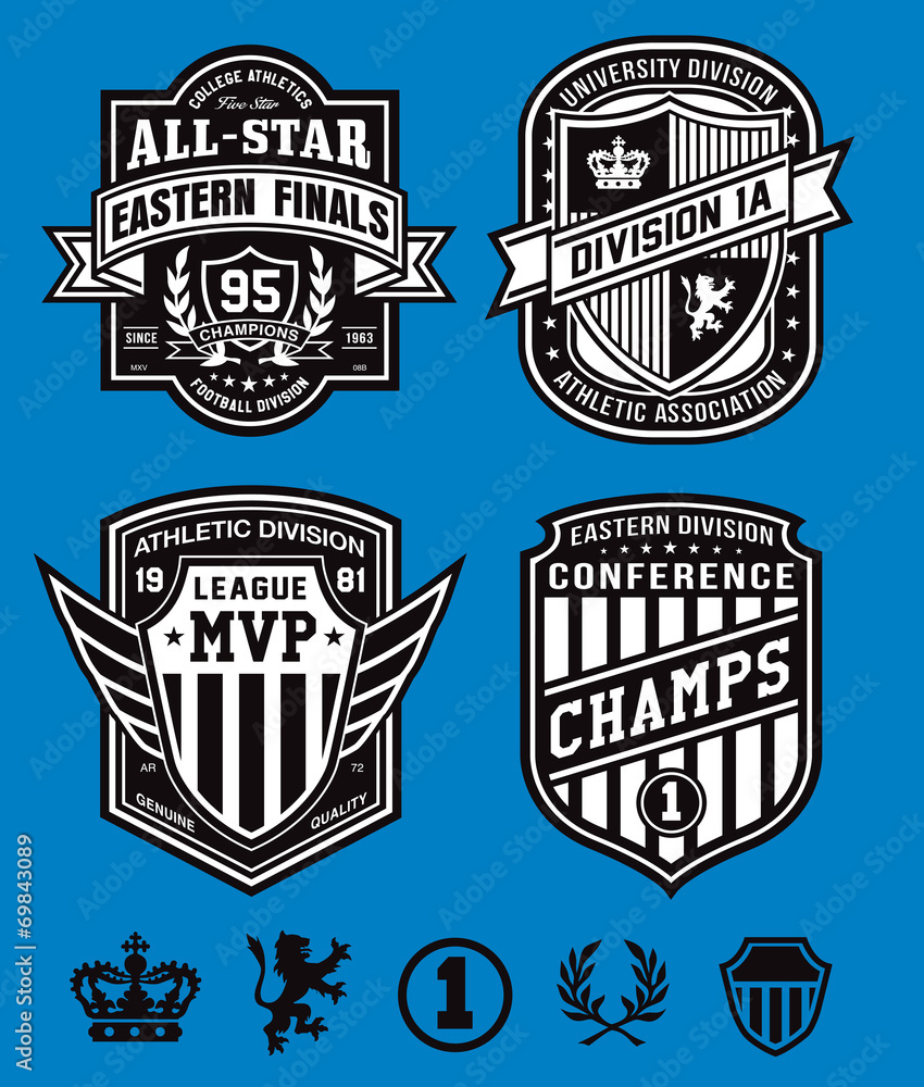 Fototapeta premium Athletic crest emblem set