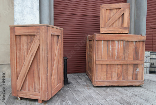 wooden crate on the floor