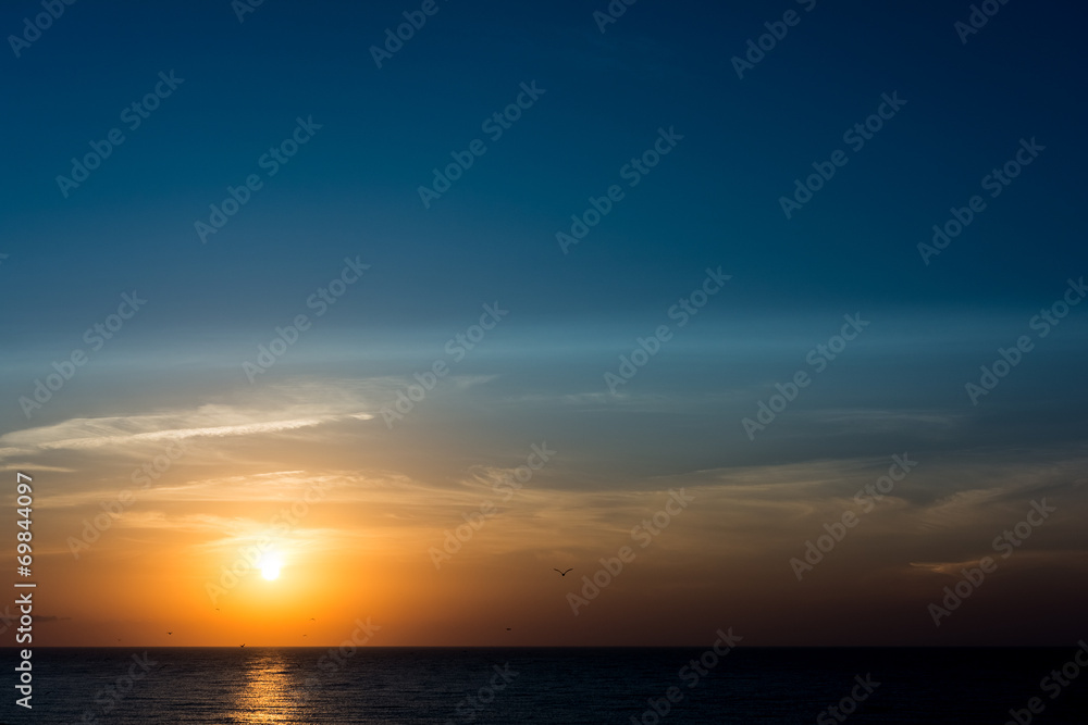 Sun Rise Over The Ocean
