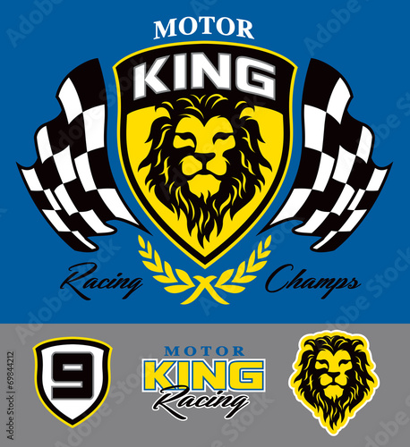 Motor lion racing graphic set