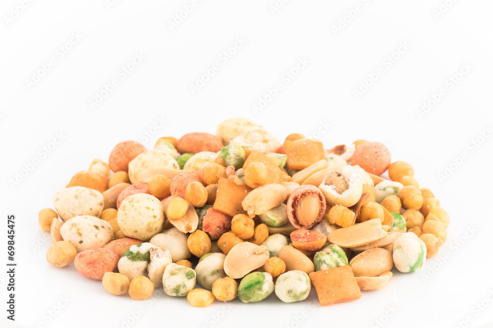 Food snack on white background Food snack on white background