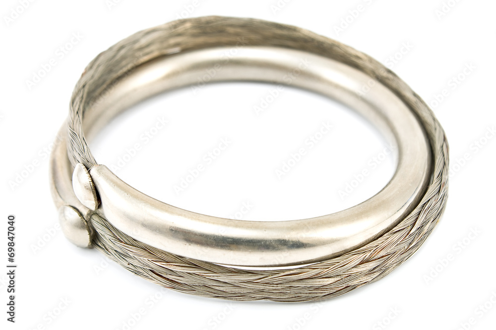 Silver bracelet isolated on white Silver bracelet isolated on white