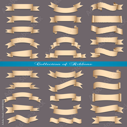 Big set of banners ribbons scrolls