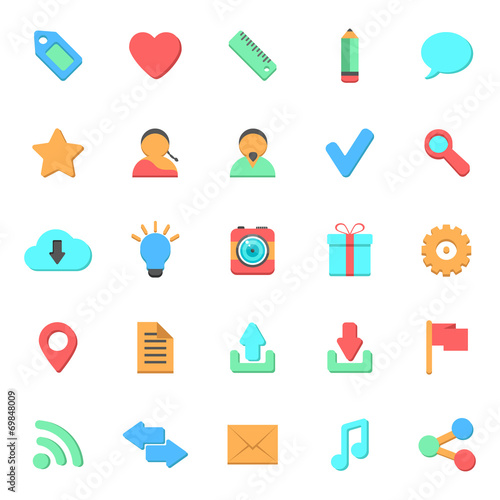 set of flat web icons