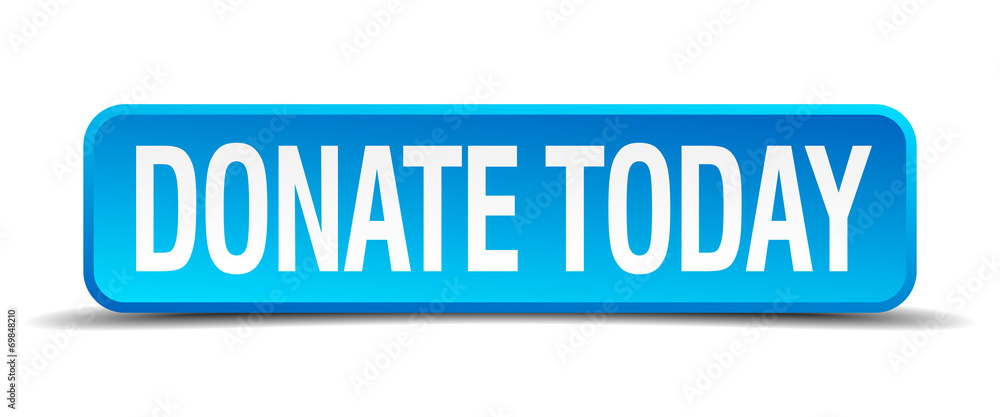 donate today blue 3d realistic square isolated button donate today blue 3d realistic square isolated button