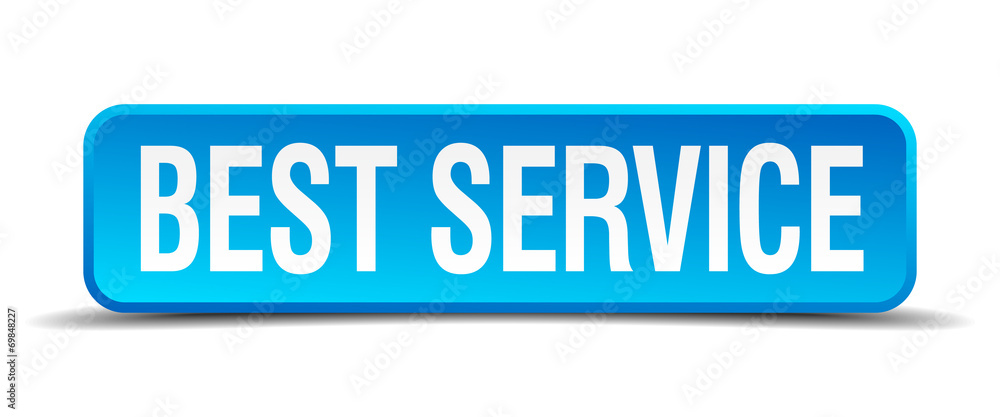 best service blue 3d realistic square isolated button best service blue 3d realistic square isolated button