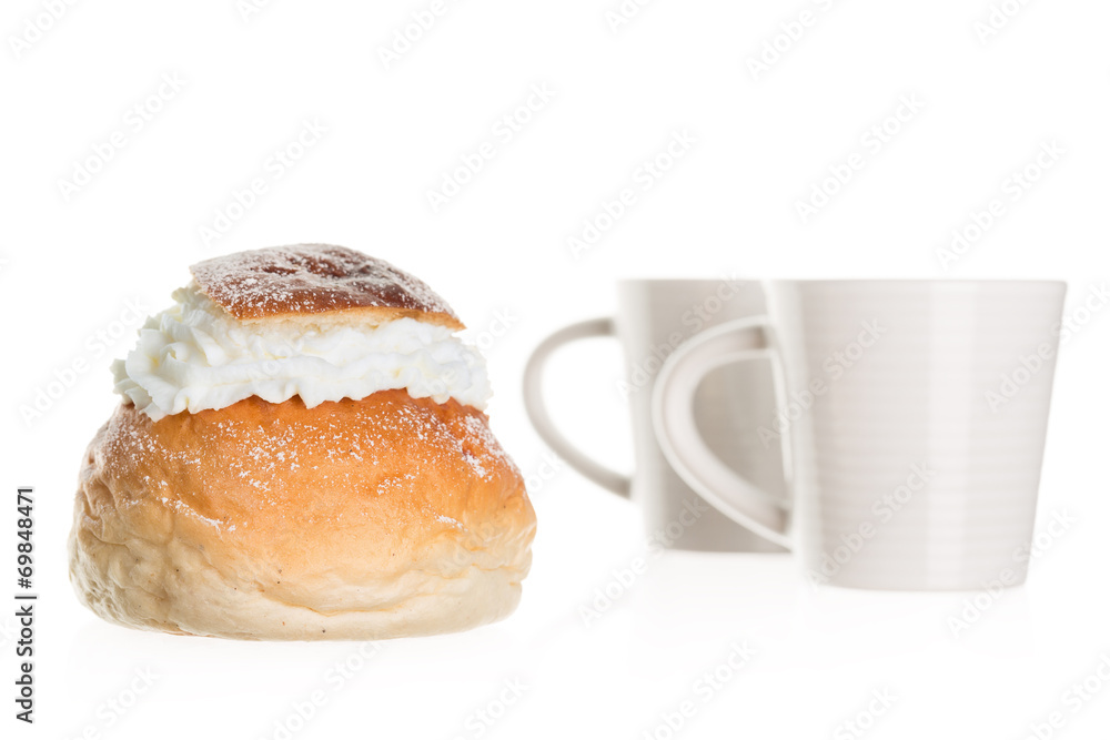 a typical Swedish Semla with two cups a typical Swedish Semla with two cups