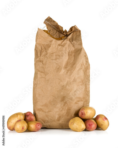 Paper bag with potatoes