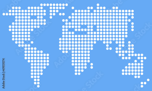 Weltkarte blau