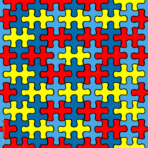 Autism Awareness puzzle seamless pattern