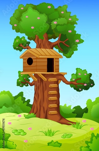 illustration of a tree house