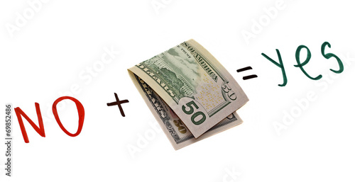 Принти на полотні Concept - Money Talks. Equation no + usd = yes