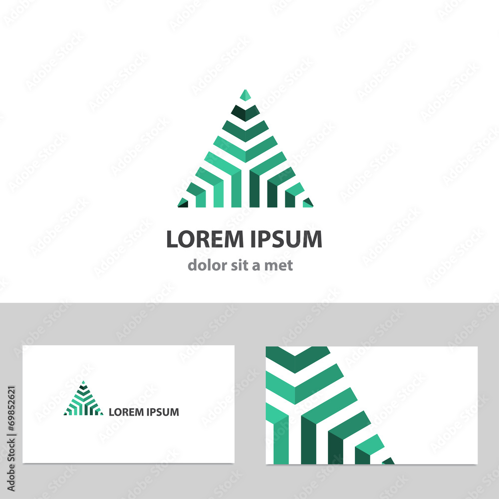 Abstract vector logo design template with business card Abstract vector logo design template with business card
