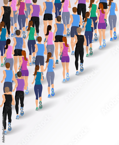 Group running people