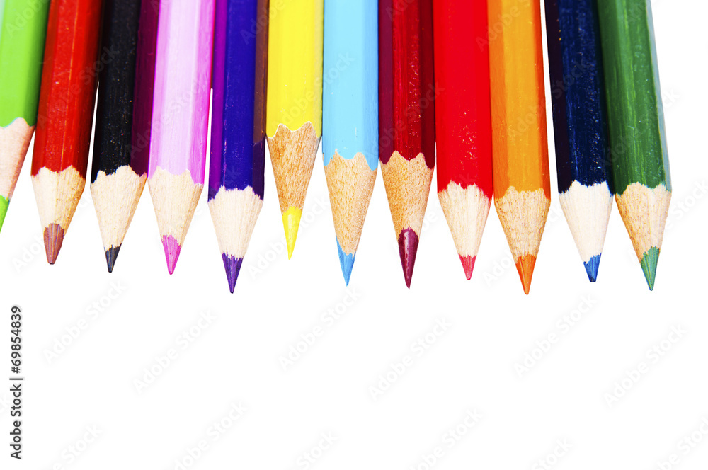 Colour pencils isolated on white background Colour pencils isolated on white background