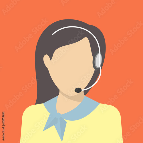 Female call centre operator