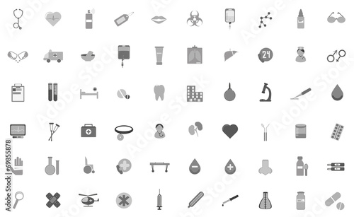 Set of vector icons on medical subjects