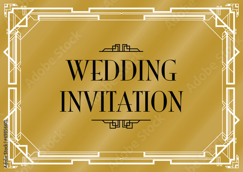 an art deco style invitation card