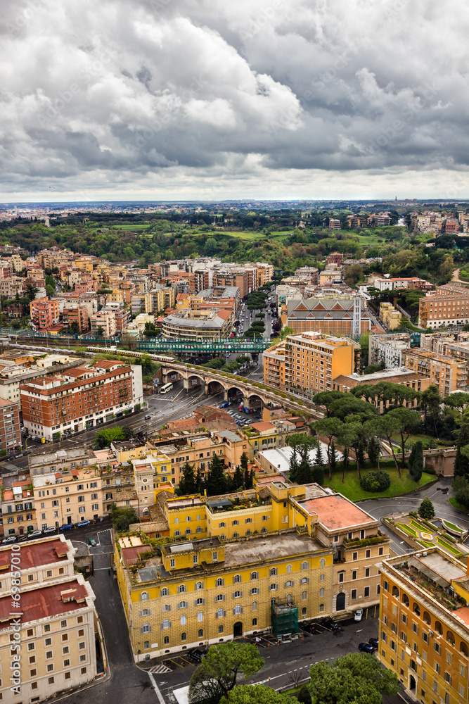 High point view over city of Rome Italy