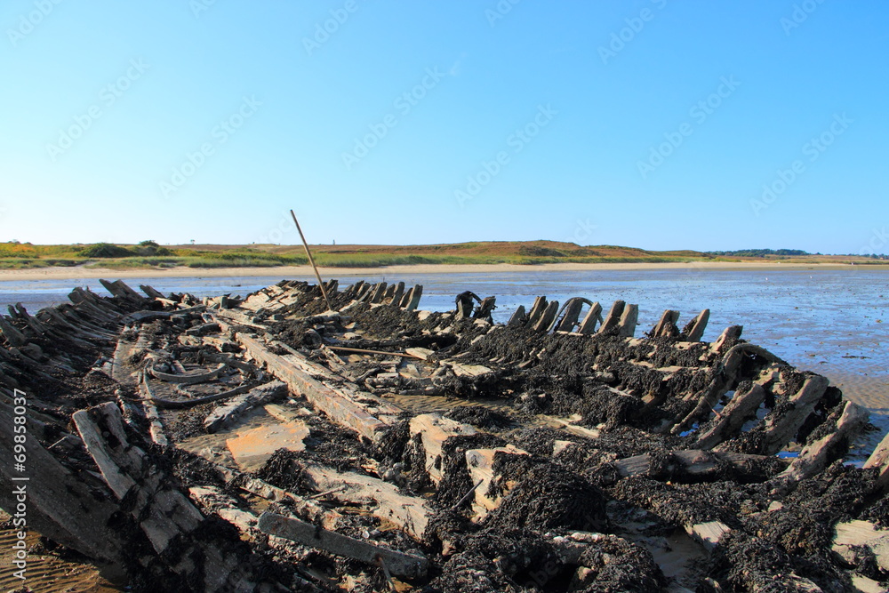 Schiffswrack im Wattenmeer auf Sylt