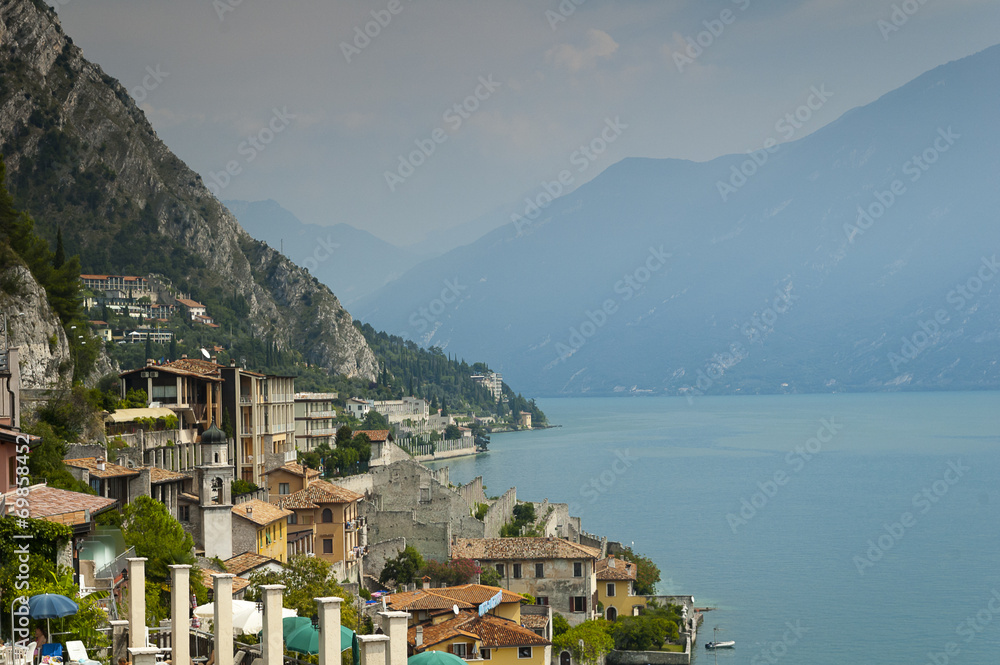 View of Limone, Garda lake, Italy