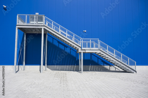 Galvanized Industrial Stairs Fire Escape