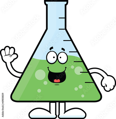 Cartoon Science Beaker Happy