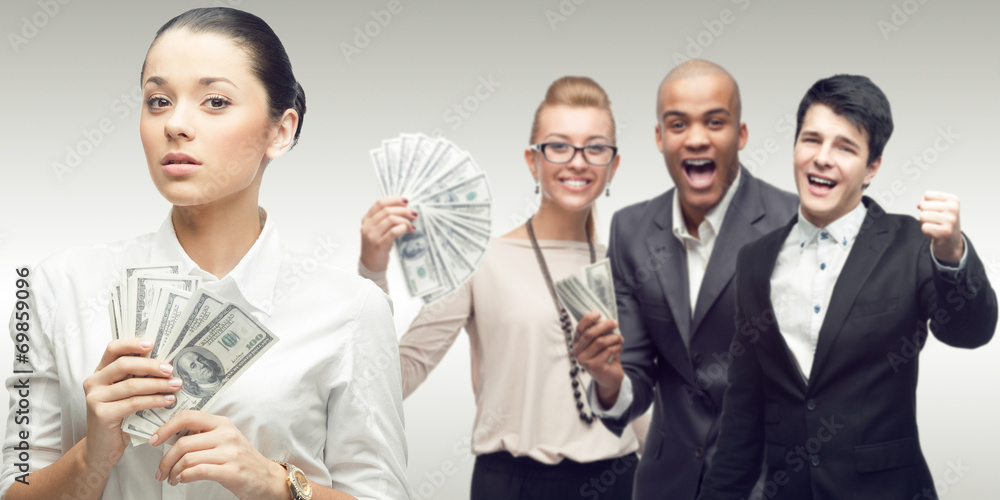 team of young successful business people team of young successful business people