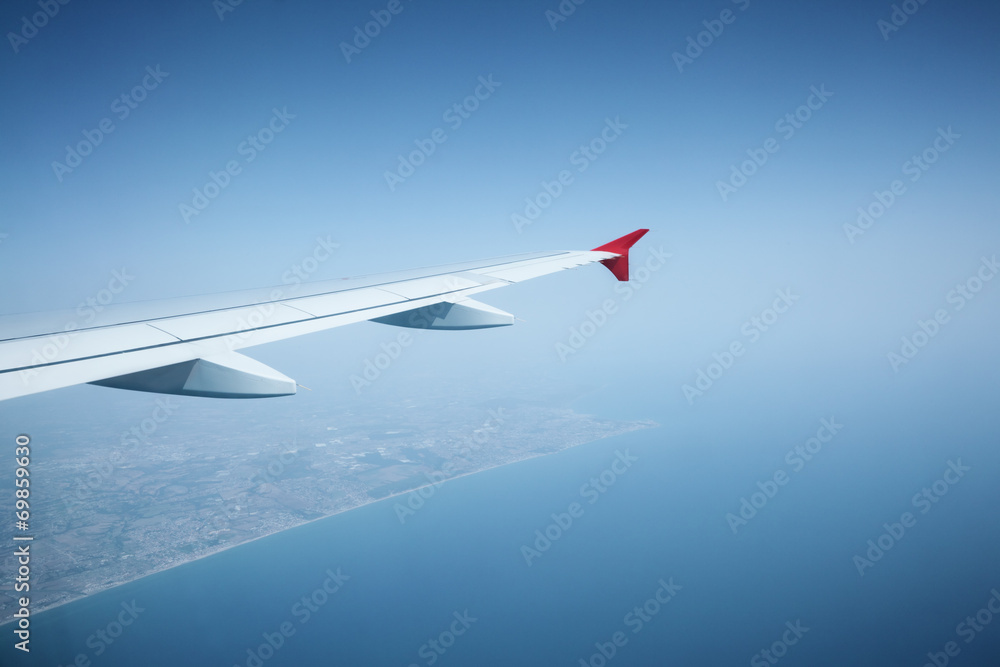 Fototapeta premium Wing of an airplane