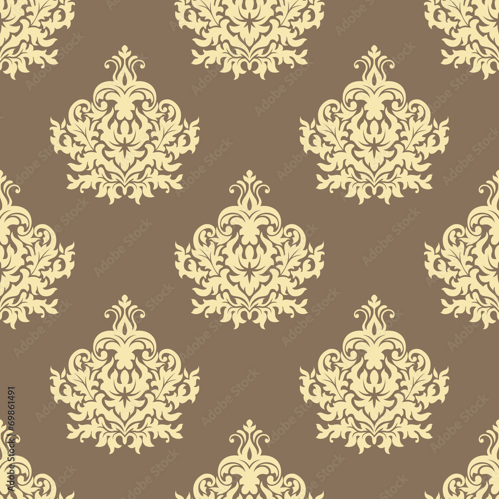 Retro yellow floral seamless pattern background Retro yellow floral seamless pattern background