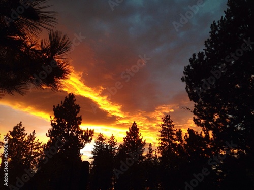Beautiful sunset over Lake Tahoe.