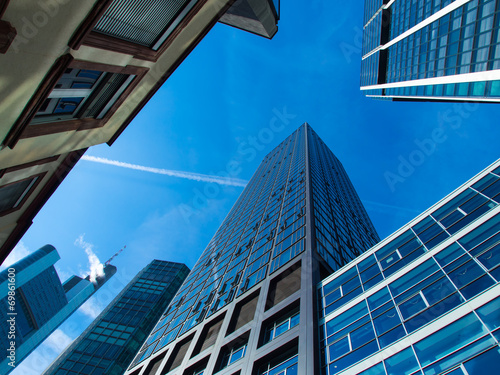 Skyline of business buildings in Frankfurt  Germany