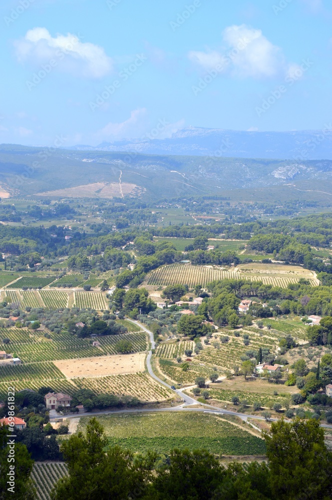 Vue aérienne du paysage autour du Castellet