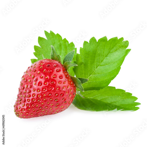 organic strawberry isolated on white
