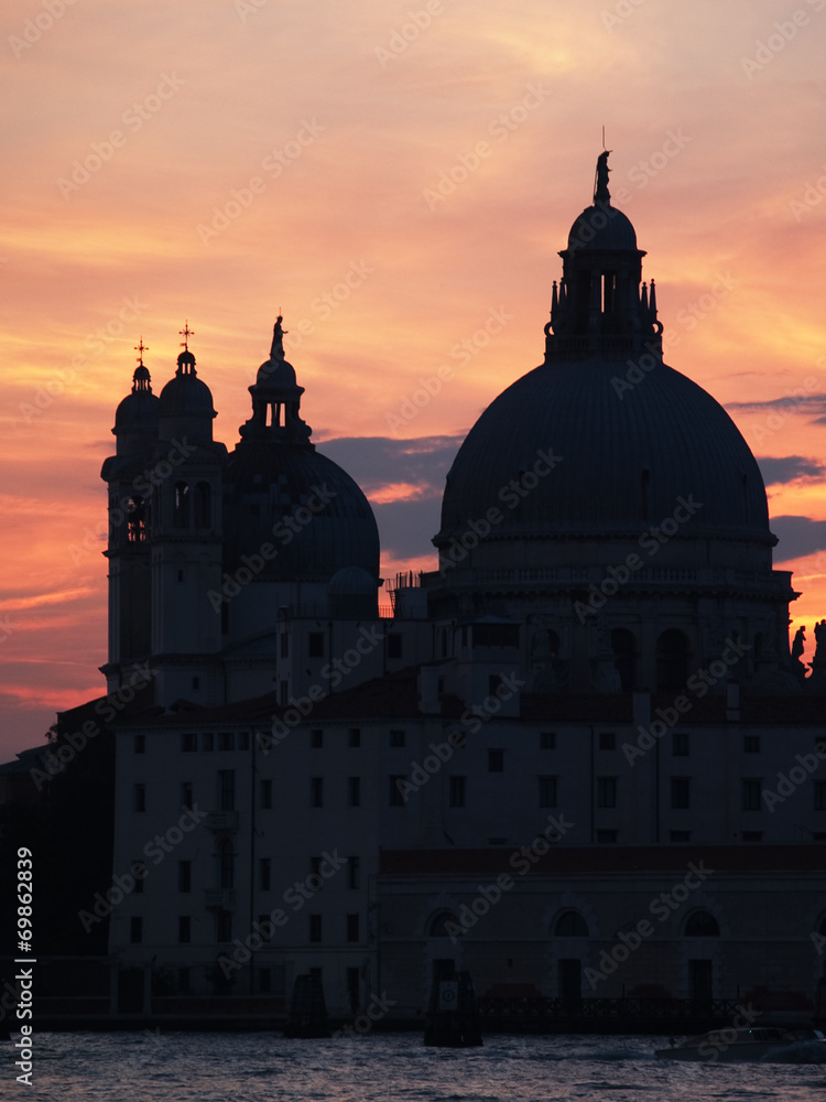 Sunset at the Madonna della Salute Church, Venice