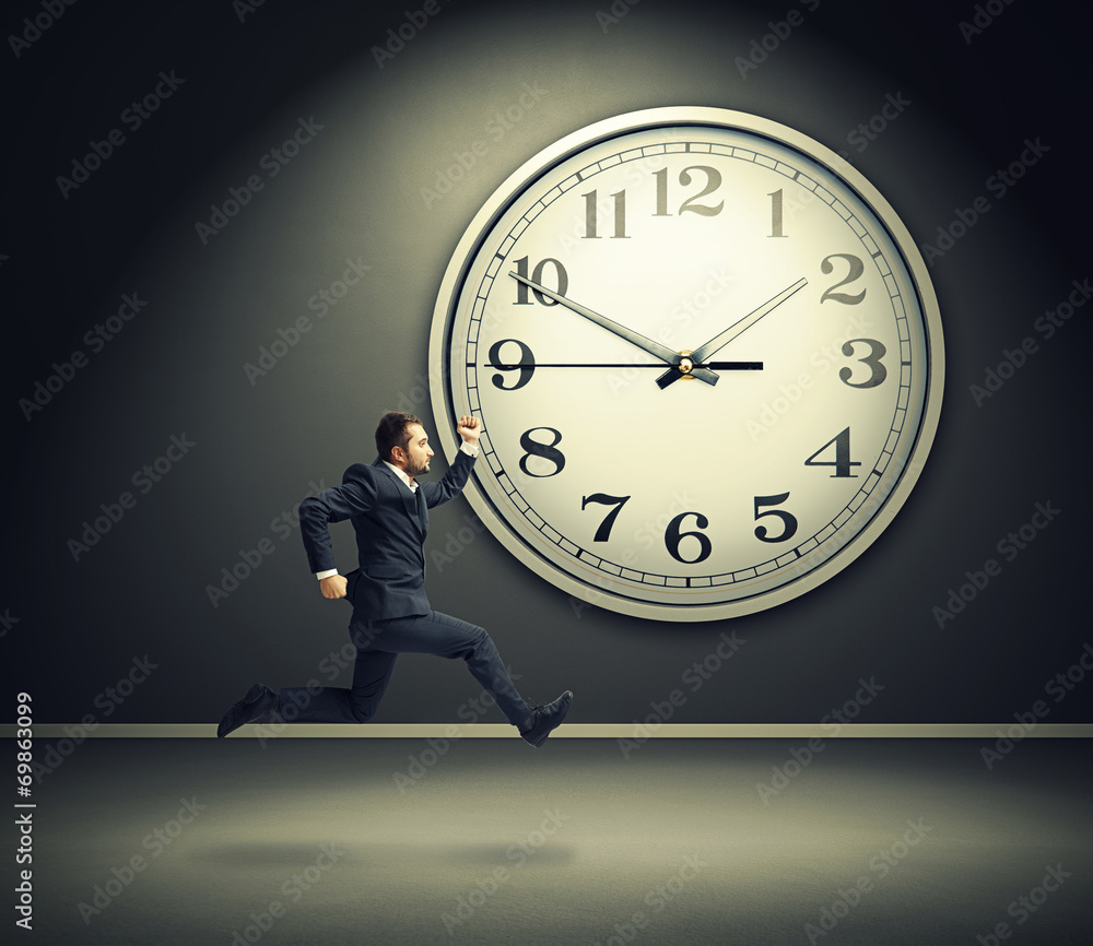running man and big white clock