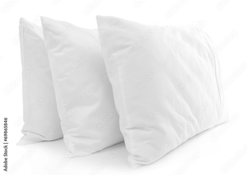 White pillows isolated on white White pillows isolated on white