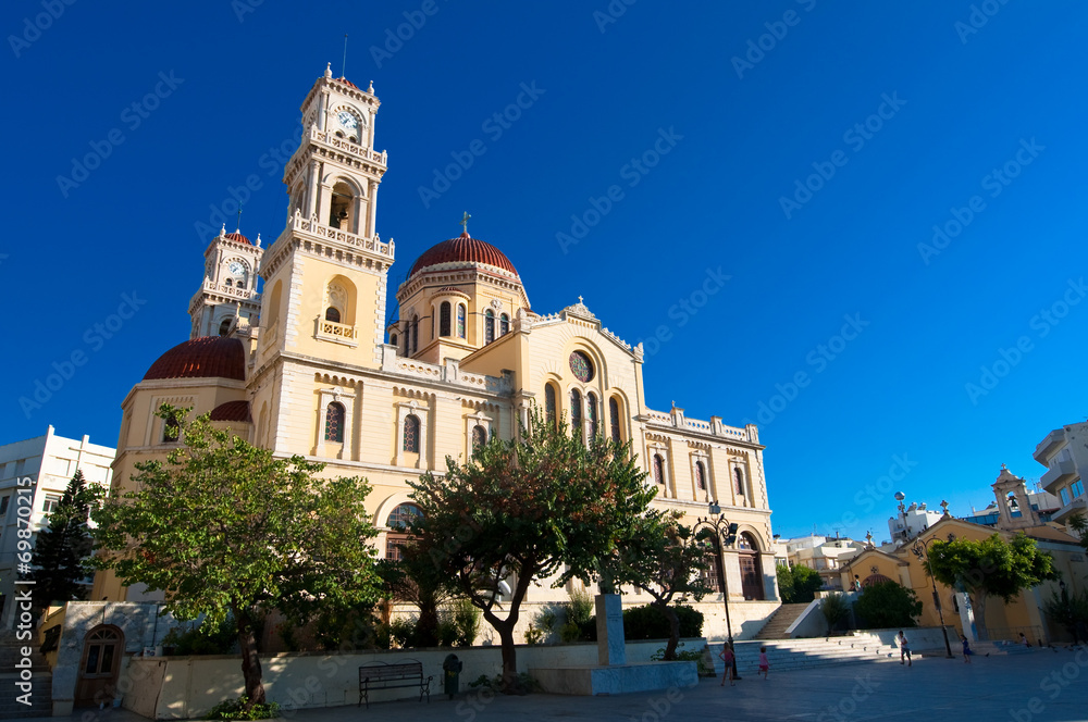 The Agios Minas Cathedral. Heraklion city on Crete, Greece.