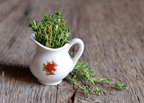 Thyme in a small jug.