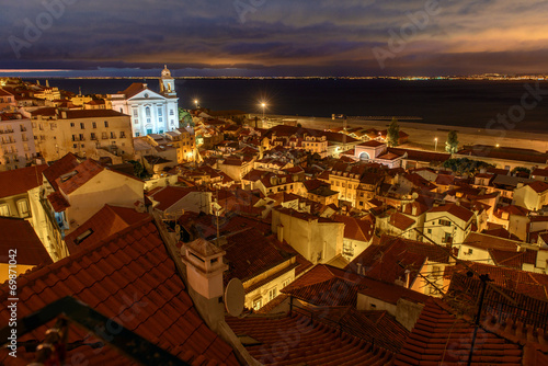 Lisbon night cityscape