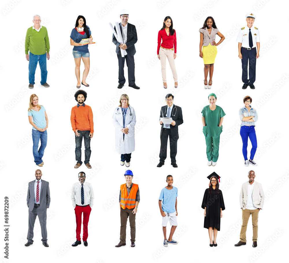 Diverse Multiethnic People with Different Jobs