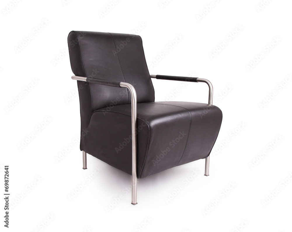 Naklejka premium Black leather lounge chair