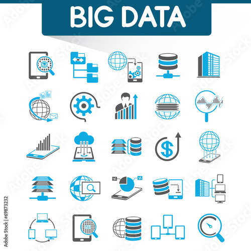 web analytics icons, big data icons