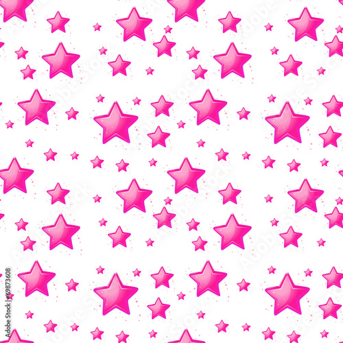 Seamless design with pink stars