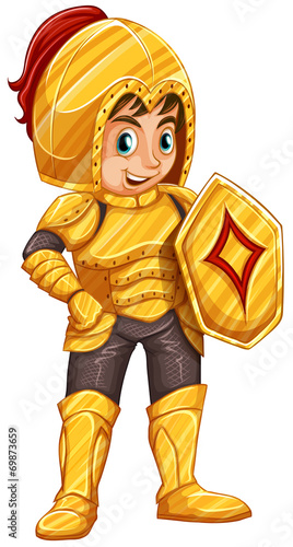 A smiling knight