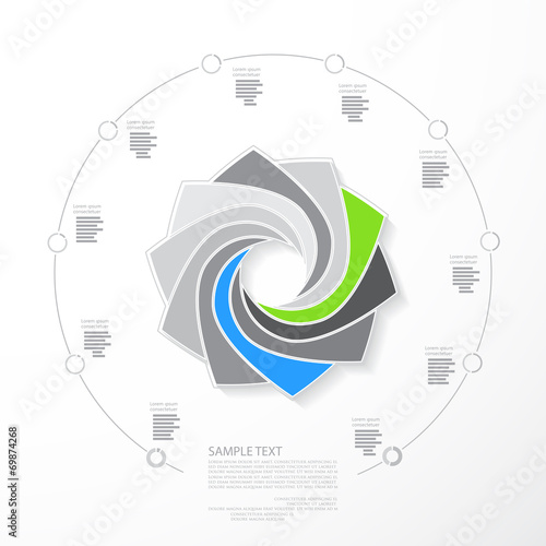 Template for your presentation, flat design, minimal infographic