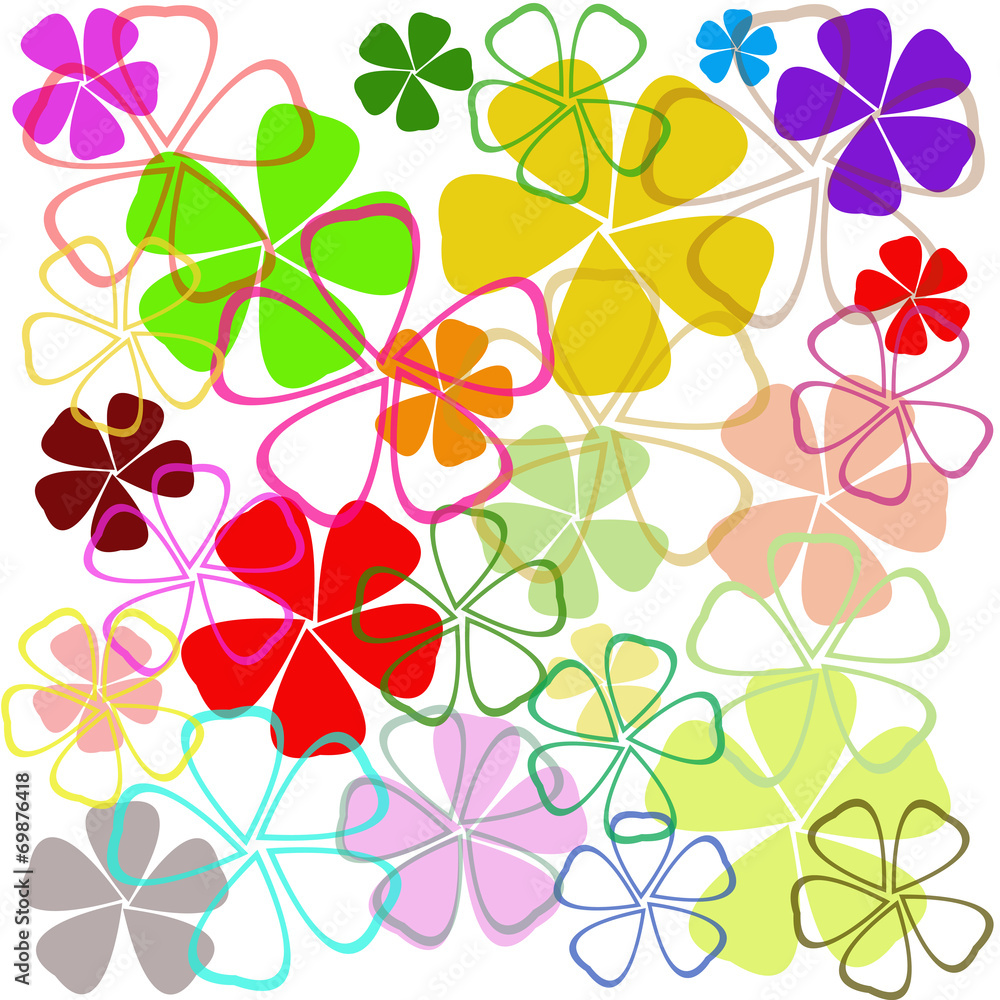 Flowers abstract background.Vector - obrazy, fototapety, plakaty 