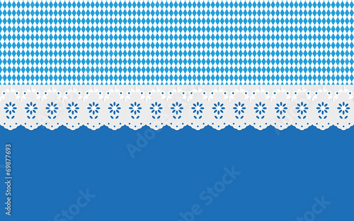 Oktoberfest Hintergrund Muster Ajour Gardienen blau